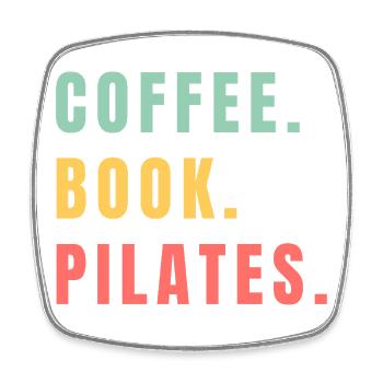 PILATES DE LIVRES DE CAFÉ - Magnet carré - blanc - Devant