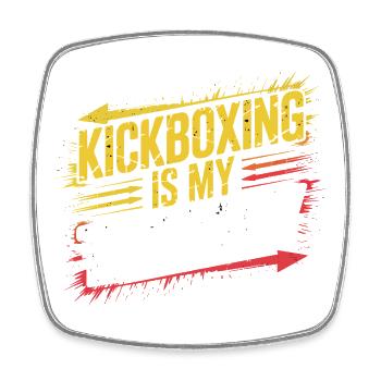 Kickboxing is my therapy - Square fridge magnet - white - Front
