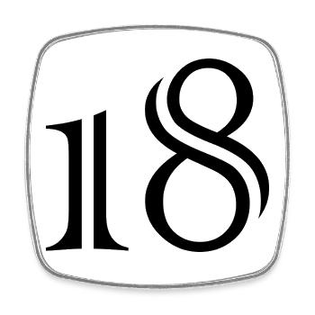 18. 18 YEARS OLD. 18th ANNIVERSARY. 18 BIRTHDAY. - Square fridge magnet - white - Front