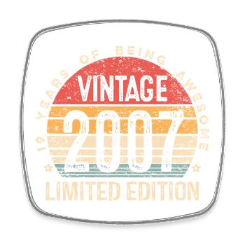 Vintage 2007 Limited Edition 19 Jahre alter 19. Geburtstag - Viereckiger Kühlschrankmagnet - Weiß - Vorne