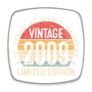 Vintage 2009 Limited Edition 17th Birthday Gifts - Square fridge magnet - white - Front