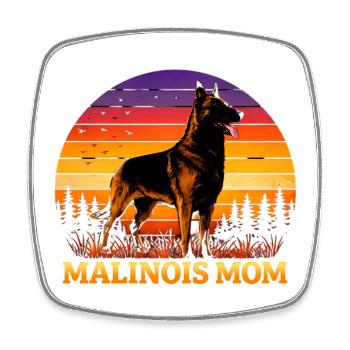 Malinois Mom - Viereckiger Kühlschrankmagnet - Weiß - Vorne
