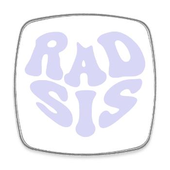 Rad Sister – Vintage Heart (Sonderfarbe) - Viereckiger Kühlschrankmagnet - Weiß - Vorne