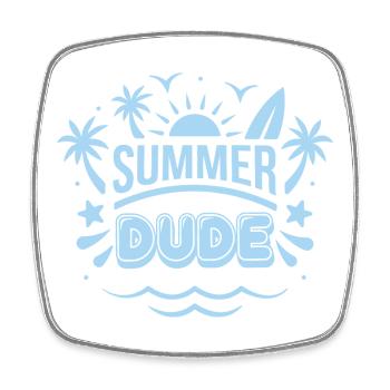 Sommer Dude Surf Logo - Viereckiger Kühlschrankmagnet - Weiß - Vorne