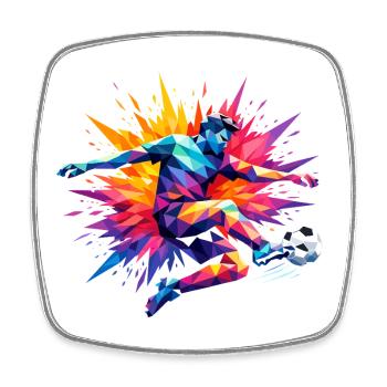 Funny Kid Player Humor Soccer Gift - Square fridge magnet - white - Front