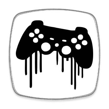 gaming kontroller - Viereckiger Kühlschrankmagnet - Weiß - Vorne