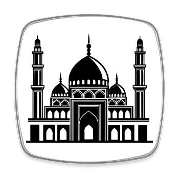 Moschee - Viereckiger Kühlschrankmagnet - Weiß - Vorne
