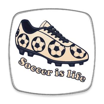 Soccer – Soccer is Life Design - Square fridge magnet - white - Front