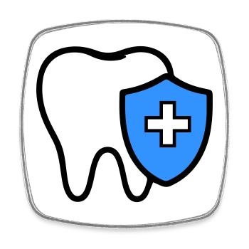 Icône de la dent dentiste - Magnet carré - blanc - Devant