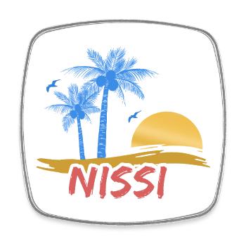 Vacances à Nissi - Magnet carré - blanc - Devant