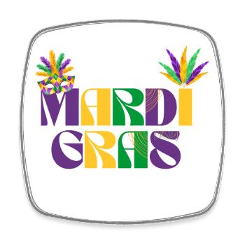 MARDI GRAS FESTIVAL - Magnet carré - blanc - Devant