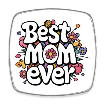 Meilleure Maman de tous les temps – Fleurs colorées Création de la fête des mères - Magnet carré - blanc - Devant