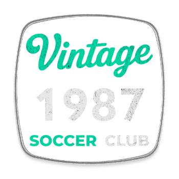 Vintage 1987 – Année de naissance rétro du club de football - Magnet carré - blanc - Devant