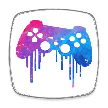 Gaming splash - Viereckiger Kühlschrankmagnet - Weiß - Vorne