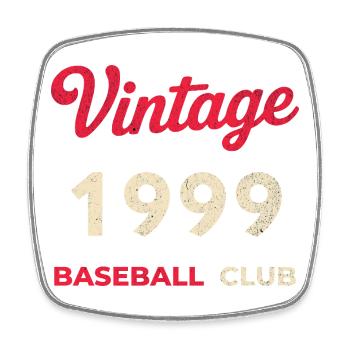 Vintage 1999 – Baseball Club Retro Geburtsjahr - Viereckiger Kühlschrankmagnet - Weiß - Vorne