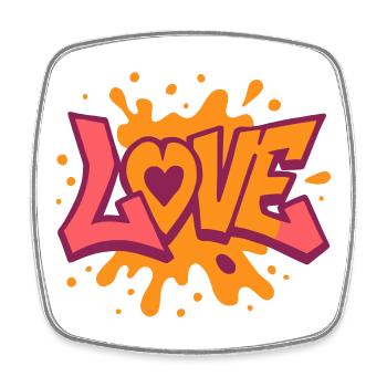 Amour - Cœur - Saint Valentin - Mariage - Magnet carré - blanc - Devant