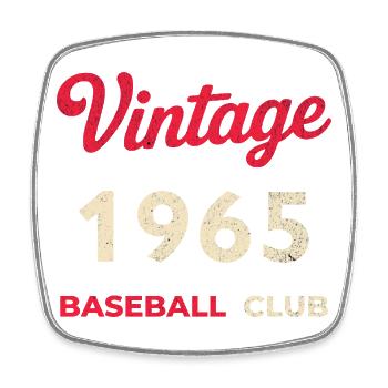 Vintage 1965 – Baseball Club Retro Geburtsjahr - Viereckiger Kühlschrankmagnet - Weiß - Vorne