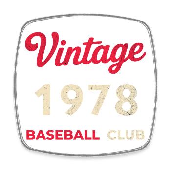 Vintage 1978 – Baseball Club Retro Geburtsjahr - Viereckiger Kühlschrankmagnet - Weiß - Vorne