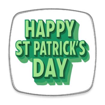 Frohe St. Patrick's Day grüne Pop Art - Viereckiger Kühlschrankmagnet - Weiß - Vorne