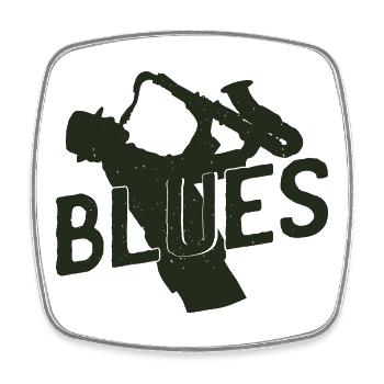 Saxophonist mit Blues – Cooles Saxophon Design für - Viereckiger Kühlschrankmagnet - Weiß - Vorne