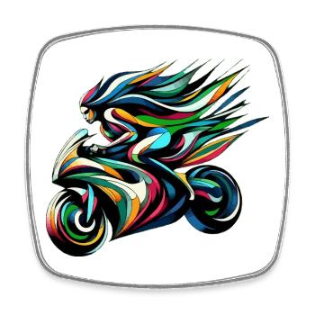Colorful Flow Moto Illustration - Viereckiger Kühlschrankmagnet - Weiß - Vorne