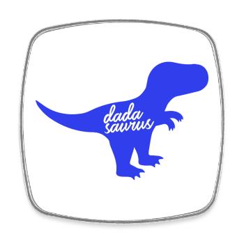 Dadasaurus Funny Dad Dinosaur T-Rex - Square fridge magnet - white - Front