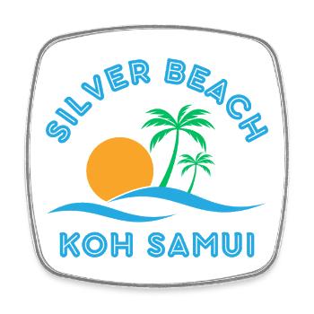 Koh Samui Sunset Palm Waves - Square fridge magnet - white - Front