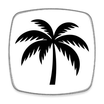 Palm Tree Silhouette - Square fridge magnet - white - Front