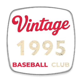 Vintage 1995 – Baseball Club Retro Geburtsjahr - Viereckiger Kühlschrankmagnet - Weiß - Vorne