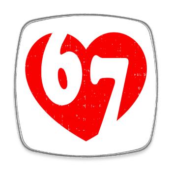 Six Seven 67 Meme Cool Valentine’s - Magnet carré - blanc - Devant