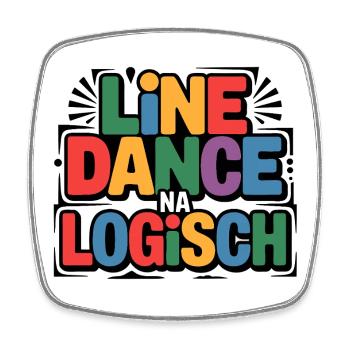 LineDance Na Logisch Bunte Typo - Square fridge magnet - white - Front