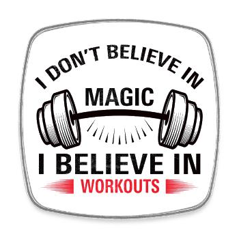 Magic Workout - Viereckiger Kühlschrankmagnet - Weiß - Vorne