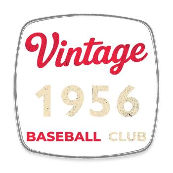Vintage 1956 – Baseball Club Retro Geburtsjahr - Viereckiger Kühlschrankmagnet - Weiß - Vorne