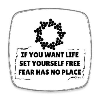 Fear Has No Place - Viereckiger Kühlschrankmagnet - Weiß - Vorne