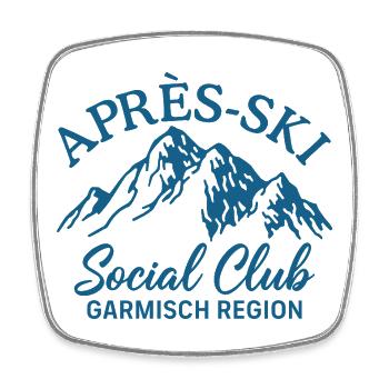 Apres Ski Social Club Garmisch Region - Viereckiger Kühlschrankmagnet - Weiß - Vorne