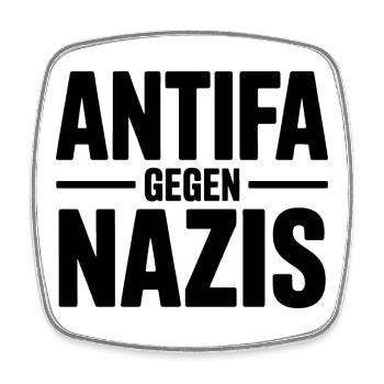Antifa gegen Nazis - Antifa Logo - Viereckiger Kühlschrankmagnet - Weiß - Vorne