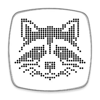 geometric raccoon design - Square fridge magnet - white - Front