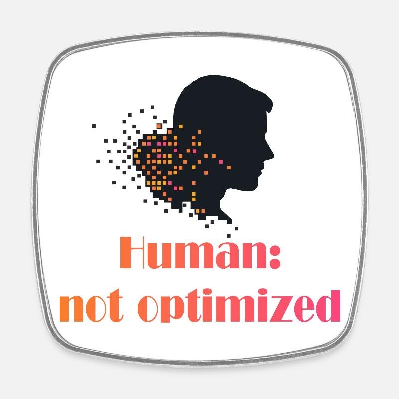 Not Optimized - Square fridge magnet - white