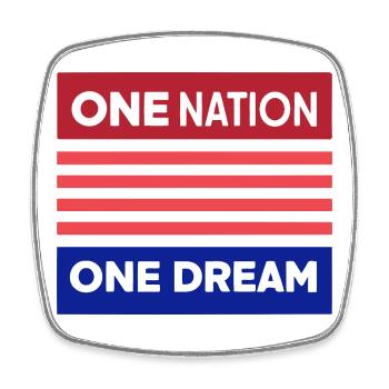 Une Nation, Un Rêve - Magnet carré - blanc - Devant