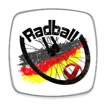 Radball, Radballer, Hallenradsport - Viereckiger Kühlschrankmagnet - Weiß - Vorne