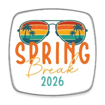Voyage entre filles Spring Break 2026 Croisière rétro sur la plage - Magnet carré - blanc - Devant