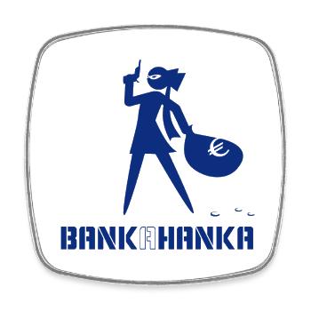 BANK A HANKA - blue - - Viereckiger Kühlschrankmagnet - Weiß - Vorne