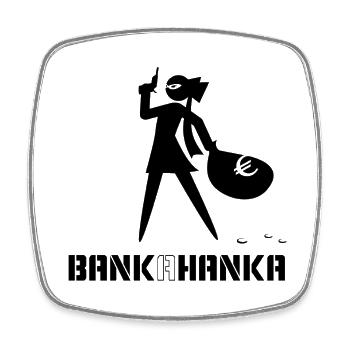 BANK A HANKA - black -  - Viereckiger Kühlschrankmagnet - Weiß - Vorne