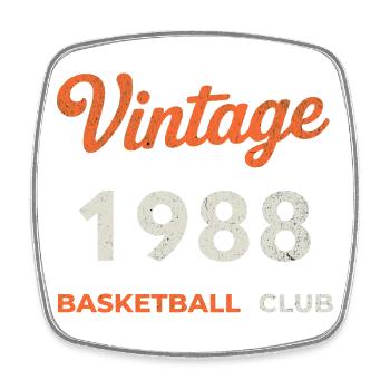 Vintage 1988 – Basketball Club Retro Birth Year - Square fridge magnet - white - Front