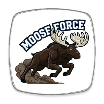 Moose Force Wildelch-Power - Viereckiger Kühlschrankmagnet - Weiß - Vorne
