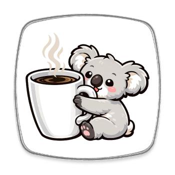 Tasse de café Koala Magie de câlins - Magnet carré - blanc - Devant