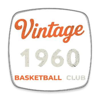Vintage 1960 – Basketball Club Retro Birth Year - Square fridge magnet - white - Front