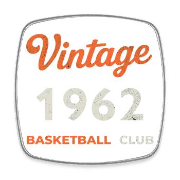 Vintage 1962 – Basketball Club Retro Birth Year - Square fridge magnet - white - Front