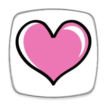 Heart Love - Square fridge magnet - white - Front