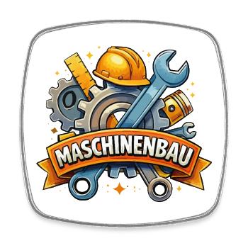 Maschinenbau: Zahnräder und Werkzeuge - Viereckiger Kühlschrankmagnet - Weiß - Vorne